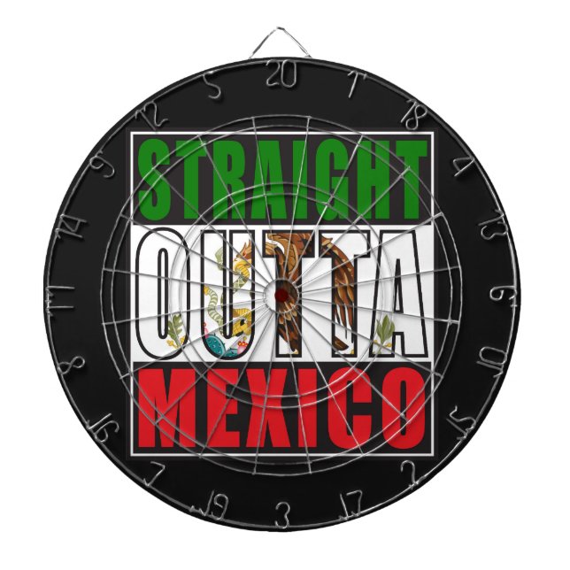 Straight Outta Mexico Flag Dartboard (Front)