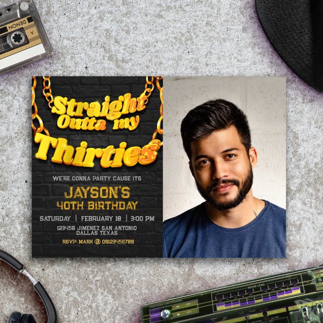 Straight Outta my Thirties Invitation (Creator Uploaded)