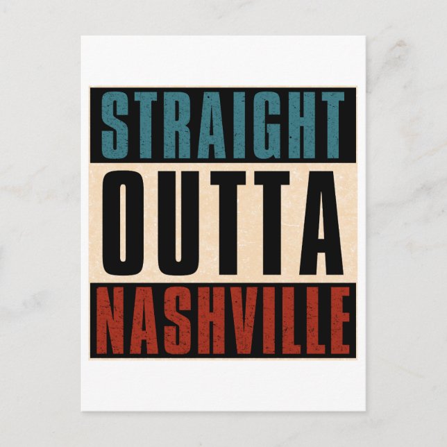 Straight Outta Nashville Tennessee TN Holiday Postcard (Front)