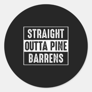 Straight Outta Ne Barrens New Jersey Devil Monster Classic Round Sticker
