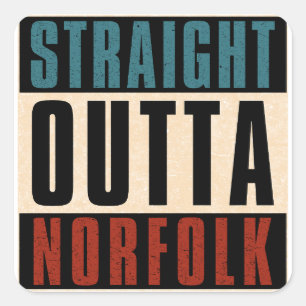 Straight Outta Norfolk Virginia VA Square Sticker