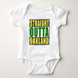 Straight Outta Oakland Green Baby Bodysuit