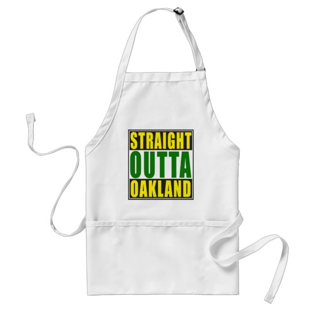 Straight Outta Oakland Green Standard Apron (Front)