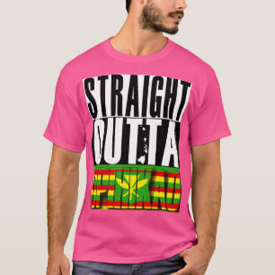 Straight Outta Opihikao Hawaii Kanaka Maoli Flag b T-Shirt