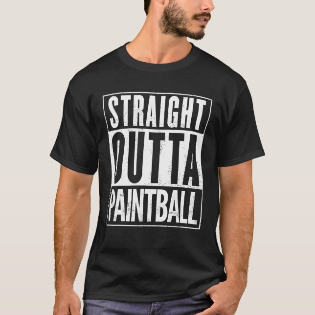 Straight Outta Paintball Funny T-Shirt (Front)