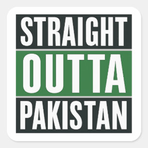 Straight Outta Pakistan Bold National Pride Design Square Sticker
