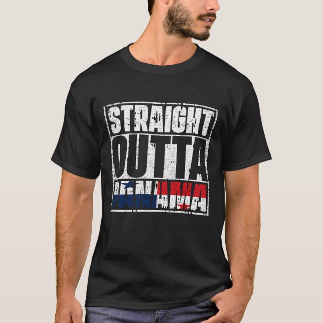 Straight Outta Panama Flag T-Shirt (Front)