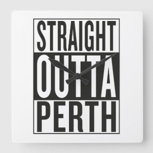 straight outta Perth Square Wall Clock