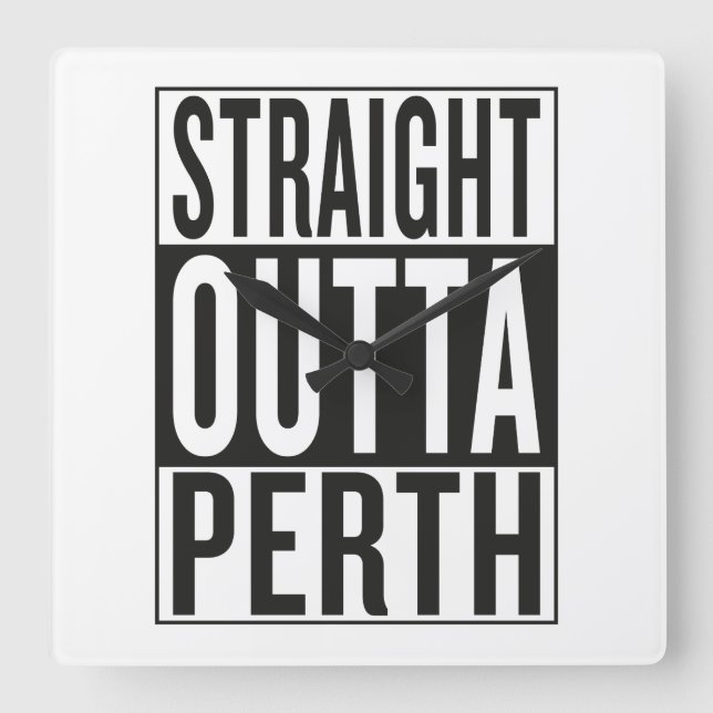 straight outta Perth Square Wall Clock (Front)
