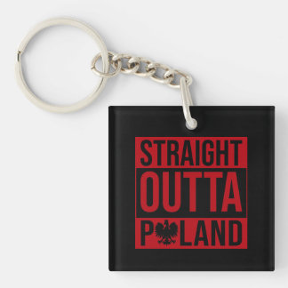 Straight Outta Poland Flag Red White Key Ring