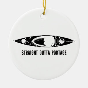 Straight Outta Portage Kayak Ceramic Tree Decoration