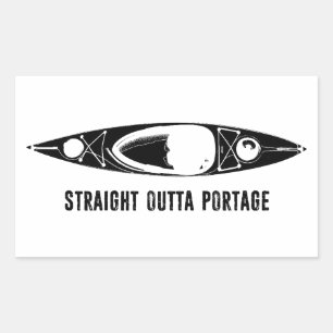 Straight Outta Portage Kayak Rectangular Sticker