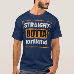 Straight Outta Portland Maine USA Retro Distressed T-Shirt