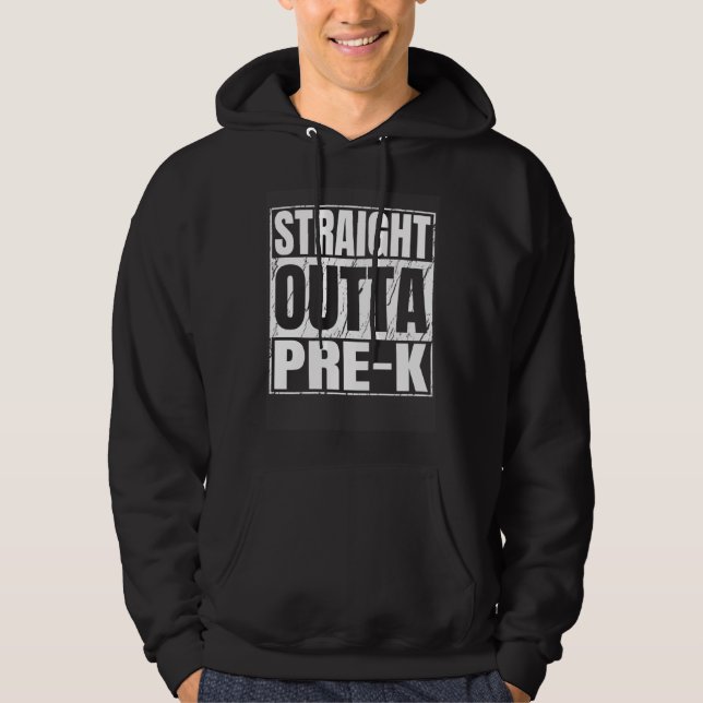 Straight Outta Pre k School Graduation Kids Boys G Hoodie (Front)