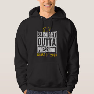 Straight Outta Preschool 2023 Cute Graduation Kids Hoodie