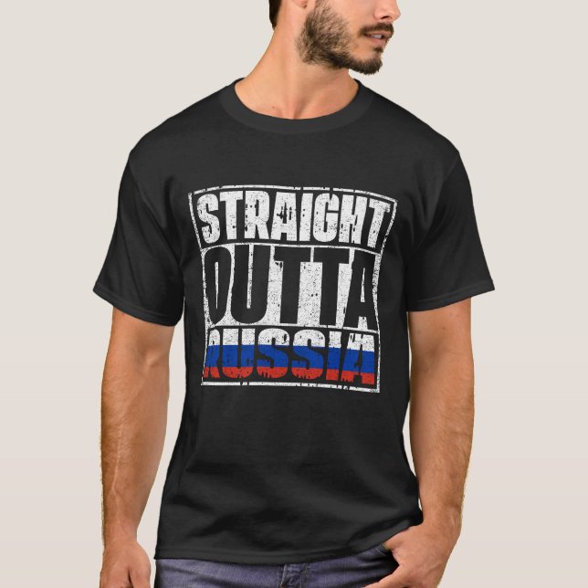 Straight Outta Russia Flag T-Shirt (Front)