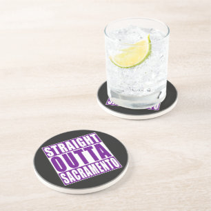 Straight Outta Sacramento Purple Coaster
