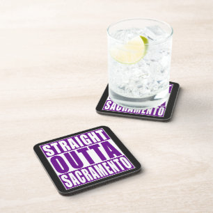 Straight Outta Sacramento Purple Coaster