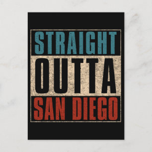 Straight Outta San Diego California CA USA Holiday Postcard