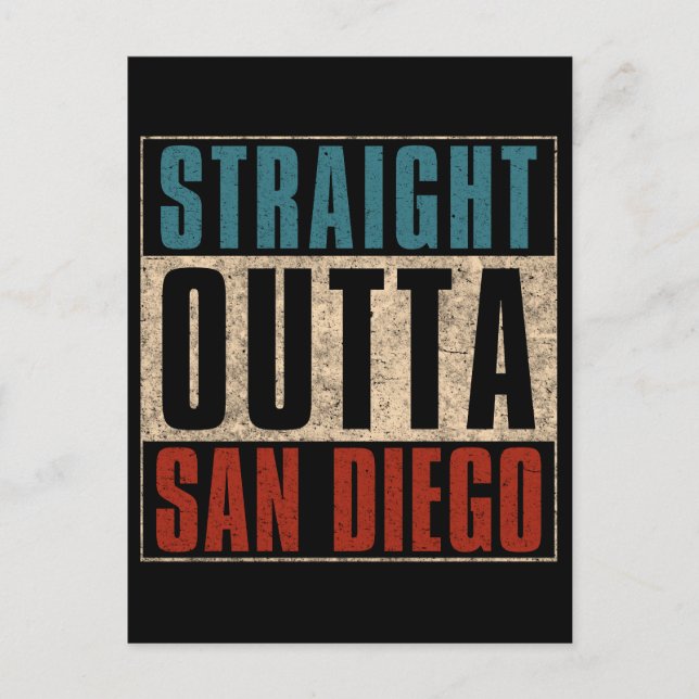 Straight Outta San Diego California CA USA Holiday Postcard (Front)