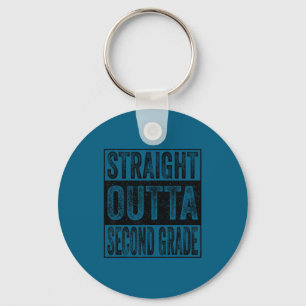Straight outta second grade class of 2026 graduate key ring