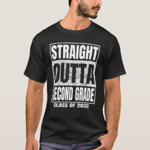 Straight Outta Second Grade Graduation Class 2032 T-Shirt