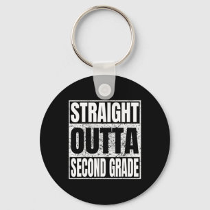 Straight Outta Second Grade Graduation Funny 2026  Key Ring