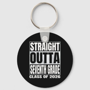 Straight Outta Seventh Grade Funny Graduate Of 202 Key Ring