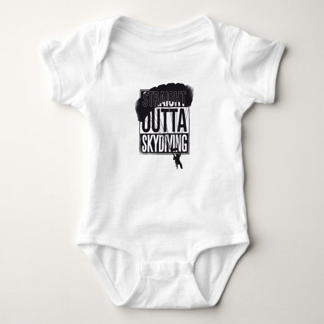 Straight Outta Skydiving Baby Bodysuit (Front)