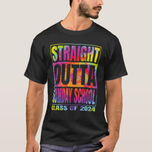 Straight Outta Sunday School Graduation 2024 Class T-Shirt
