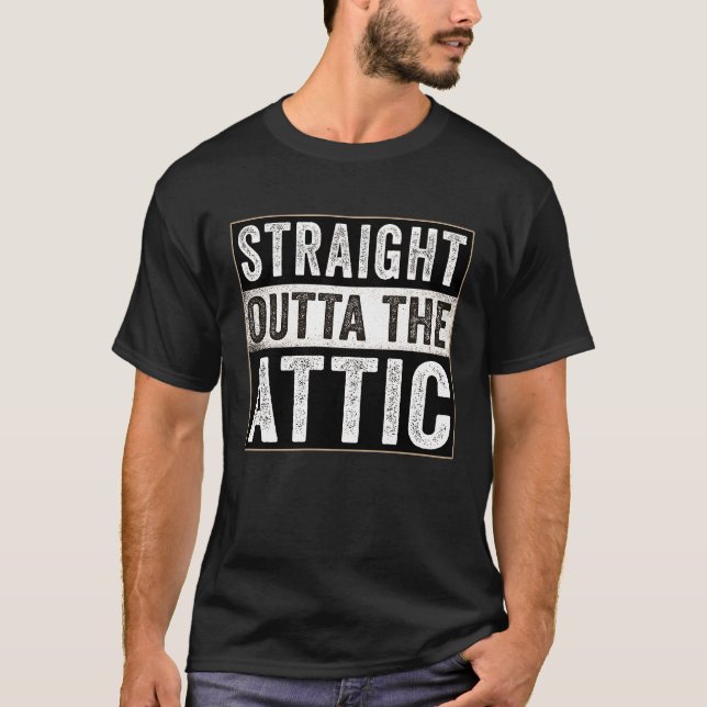 Straight Outta the Attic  WiFi HVAC Tech Installer T-Shirt (Front)
