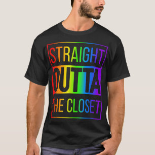 Straight Outta The Closet LGBT Gay Pride  T-Shirt
