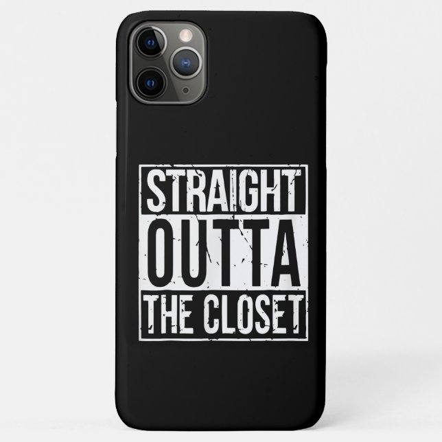 Straight Outta The Closet LGBT Gift T-Shirt Case-Mate iPhone Case (Back)