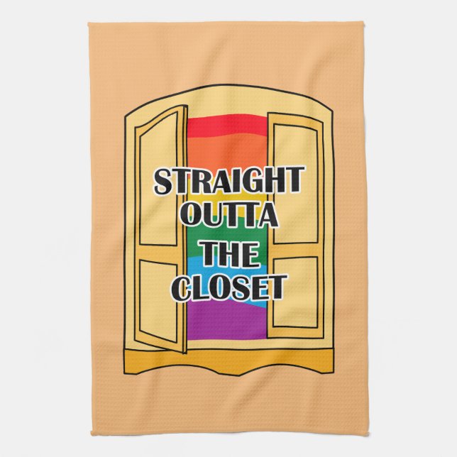 Straight Outta The Closet Tea Towel (Vertical)