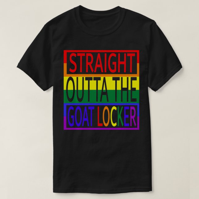 Straight Outta the Goat Locker (Navy Chief) Rainbo T-Shirt (Design Front)