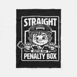 Straight Outta The Penalty Box Funny Boys Youth Ki Fleece Blanket