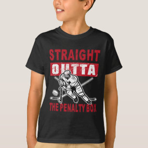 Straight Outta The Penalty Box Funny Hockey Design T-Shirt
