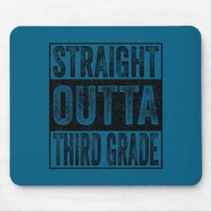 Straight outta third grade class of 2026 graduate mouse pad