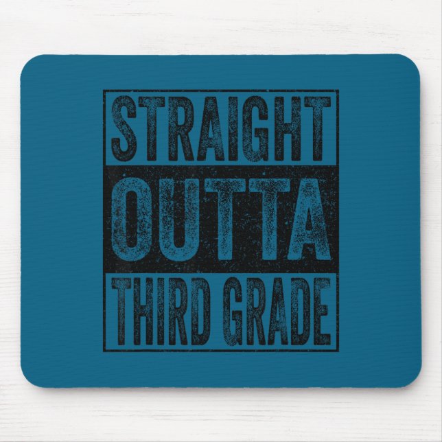 Straight outta third grade class of 2026 graduate mouse pad (Front)