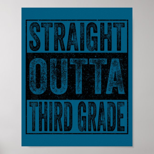 Straight outta third grade class of 2026 graduate poster (Front)
