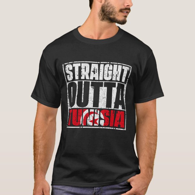 Straight Outta Tunisia Flag T-Shirt (Front)