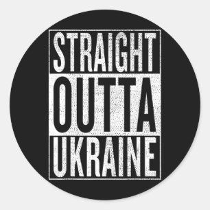 Straight Outta Ukraine Great Travel Outfit And Gif Classic Round Sticker