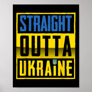 Straight Outta Ukraine Ukrainian Flag Ukraine Euro Poster