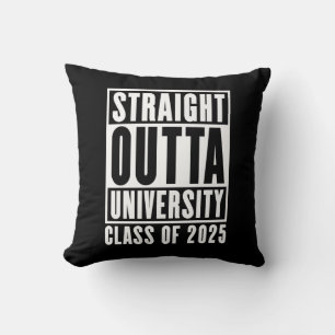 Straight Outta University Class of 2025 Cushion