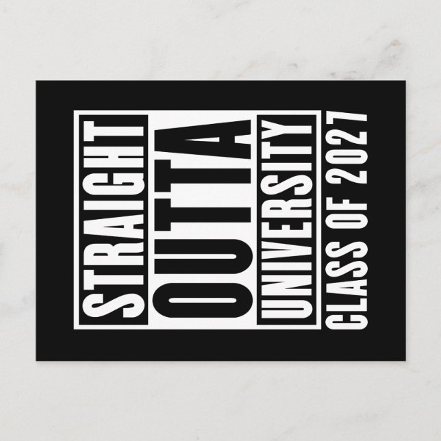 Straight Outta University Class of 2027 Postcard (Front)