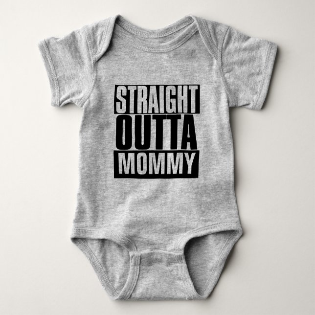 STRAIGHT OUTTA "YOUR TEXT" CUSTOM BABY BODYSUIT (Front)