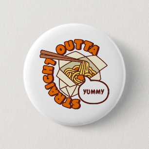 Straight Outta Yummy Ramen Noodles 6 Cm Round Badge