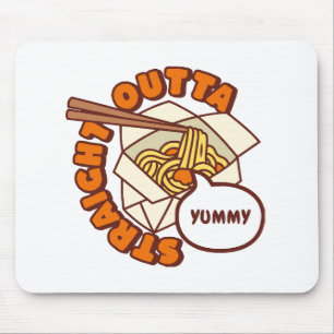 Straight Outta Yummy Ramen Noodles Mouse Pad