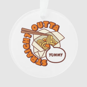 Straight Outta Yummy Ramen Noodles Ornament