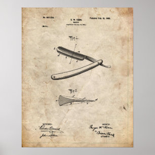 Straight Razor Patent Poster